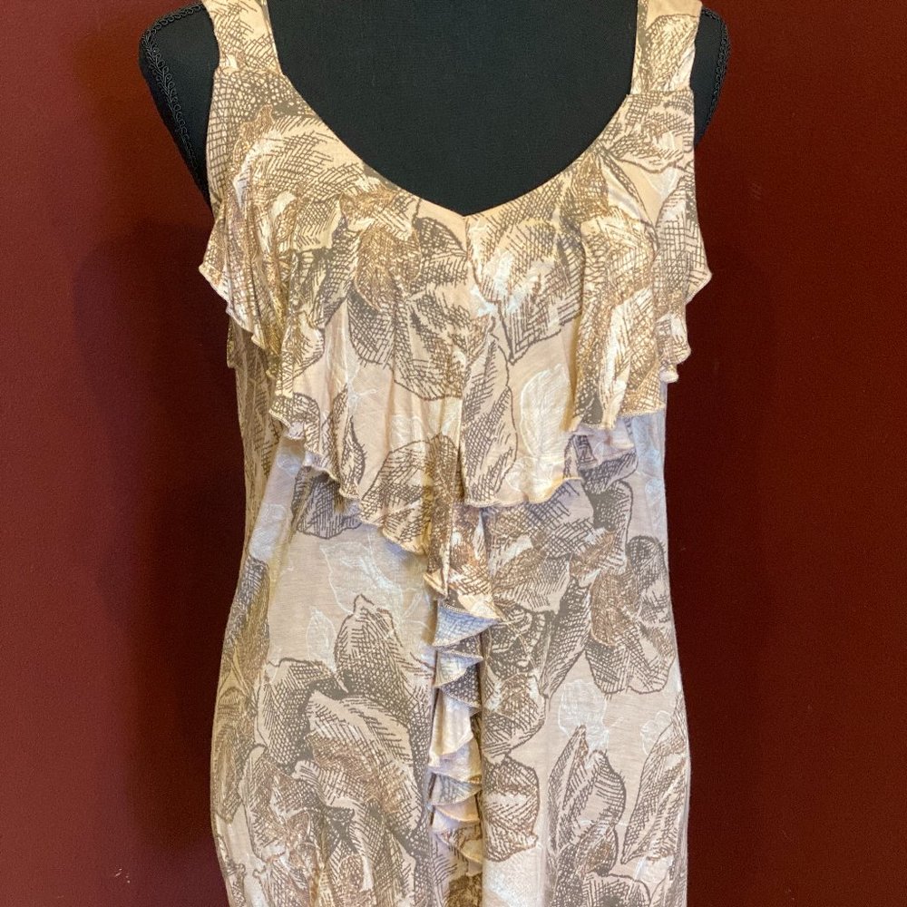 Vintage New York & Company Ruffled Sleeveless Top